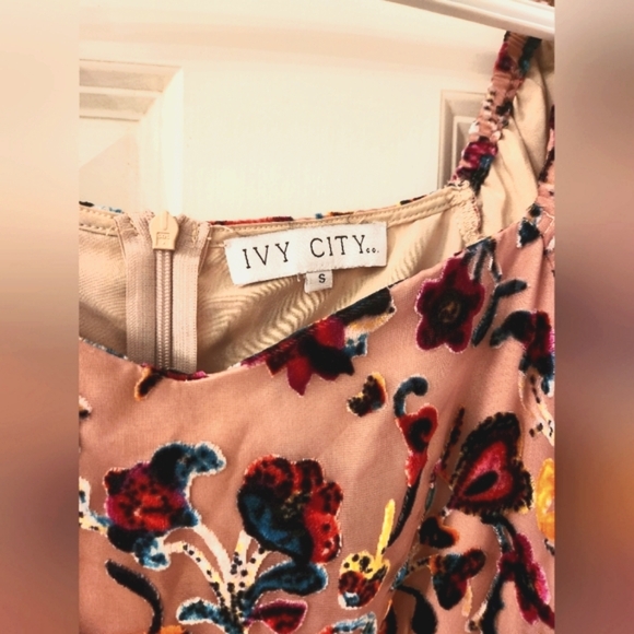 Ivy City Velvet Burnout Floral Dress - Picture 4 of 9